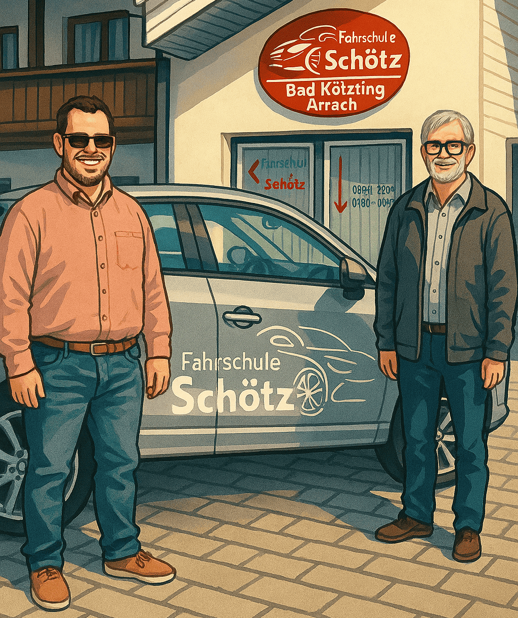 Team der Fahrschule Schötz vor dem Gebäude